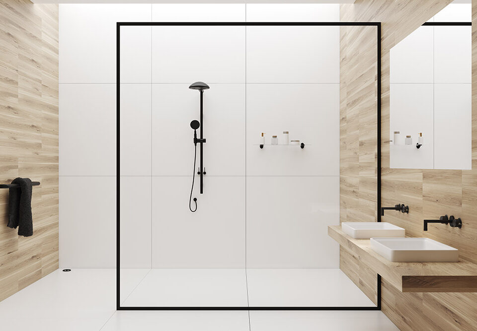 paroi de douche en verre sur-mesure, vitrerie aix